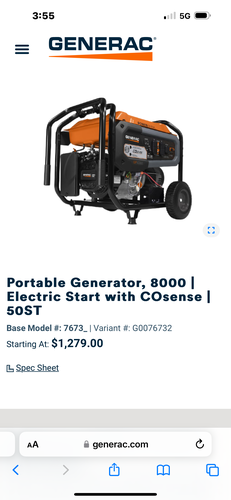 New Generac Generator 
