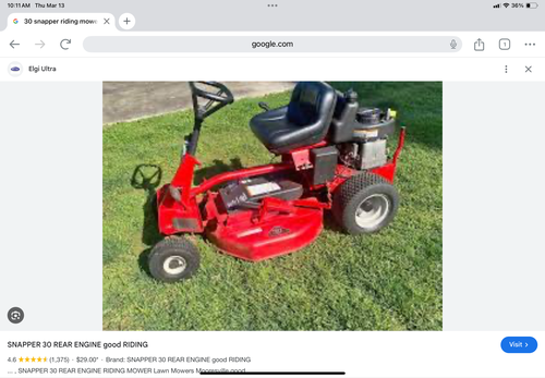 For sale snapper lawnmower 